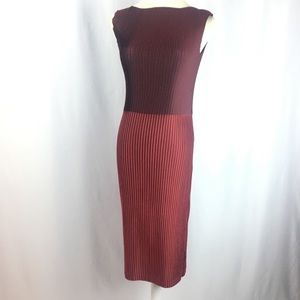 Issey Miyake PLEAD TWO TONE RED DRESS SIZE M